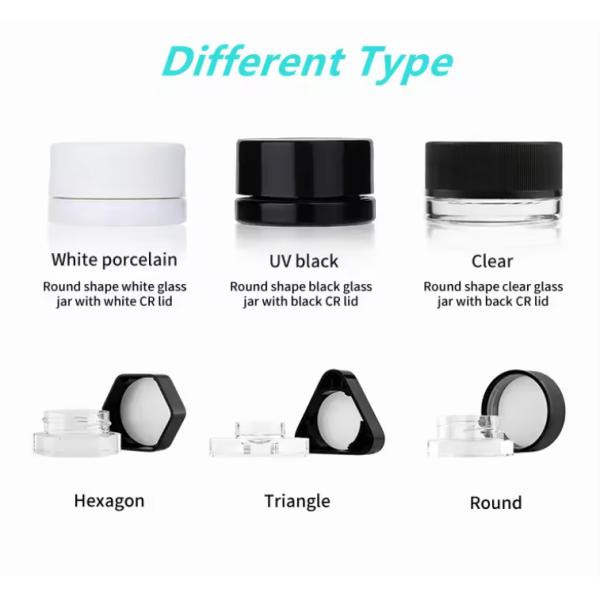 5ml 7ml 9ml Child Resistant Glass Vials Glass Food Wax Oil Concentrate Jars Container Packaging Jars