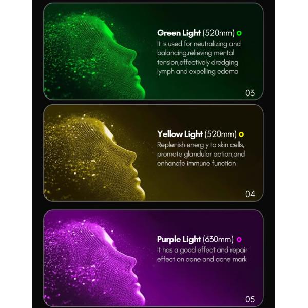 Máscara de luz roja de siete colores favorable 27*19cm para la belleza de la piel facial