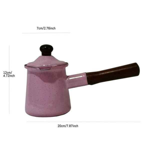 Thickness 0.8mm Enamel Coffee Warmer Pot 300ml 400ml 800ml Maintains Temperature