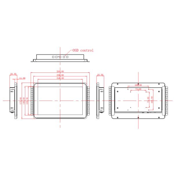 10 монитор экрана касания рамки PCAP LCD дюйма промышленный открытый портативный