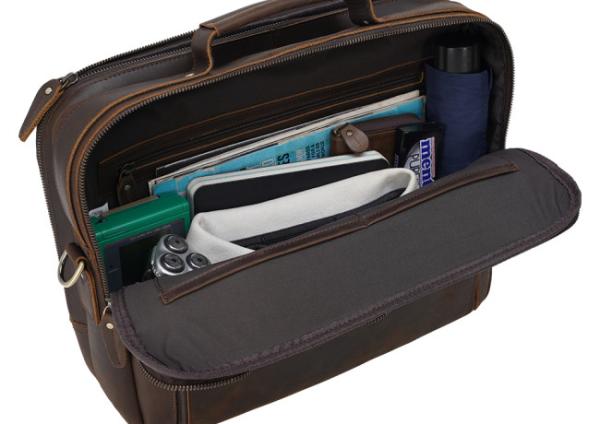 Antiwear Practical Leather Business Briefcase , Durable Leather Laptop Bags For Men