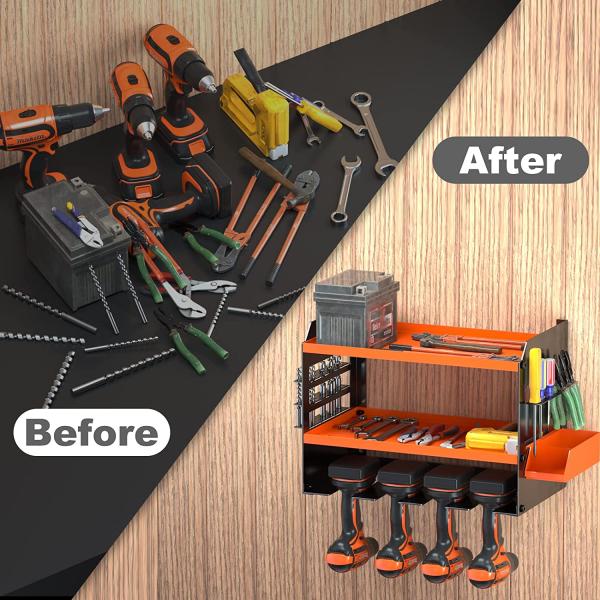 Стенный беспроводный буровой инструментальный держатель Электрический буровой полка Акумуляторная станция зарядки