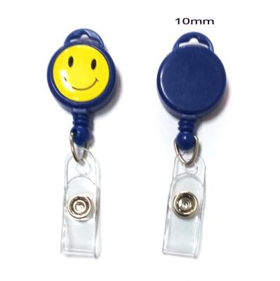 Flat Back Round Lanyard Retractable Badge Reels , Retractable Key Reels