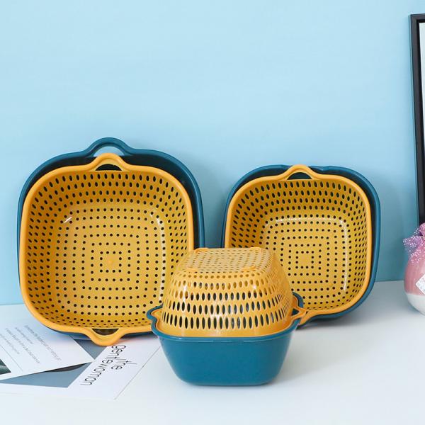 6 pcs Square Multifunctional Fruit Vegetable Wash Basket Storage And Washing Baske