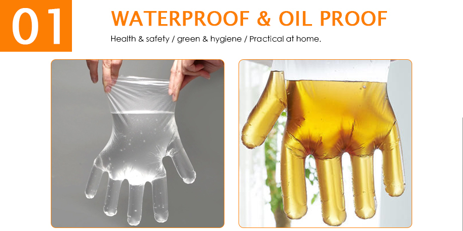 Ambidextrous High Density Polyethylene Gloves Kitchen Use Plastic Disposable Gloves