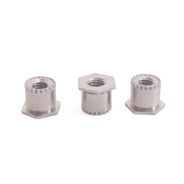 Metric Stainless Steel Annular Serrated Rivet Stud Hex Head Fully Threaded Polished