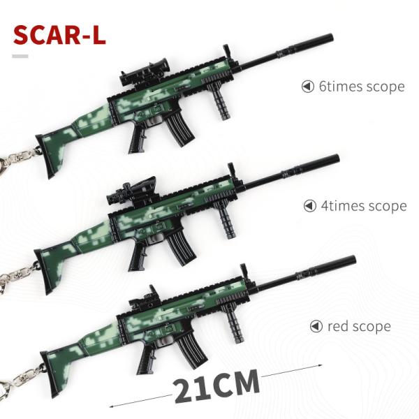 Game Collection Metal Alloy PUGB Scar-L Gun Keychain 23cm