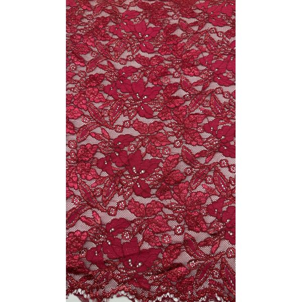 Red Embroidered Lace Fabric Dresses Customized Beauty And Sweet Leafy Customized News Dresses