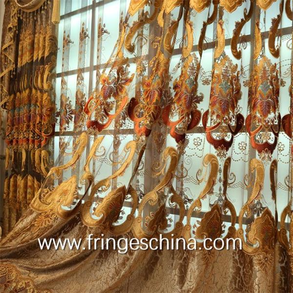 European Style Home Textile Blackout Jacquard Embroidery Window Curtain