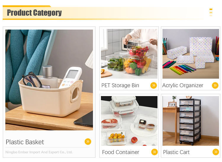 Premium Fridge Organizer  Food Grade Plastic Large Capacity Clear Bins for Refrigerator Storage Kitchen Cabinet Organizer