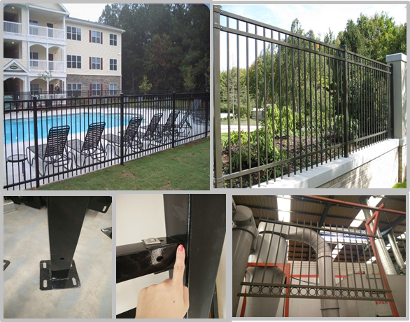 Residential Black Wrought Iron Fence Panels For Flat Top 1000mm - 2400mm Length