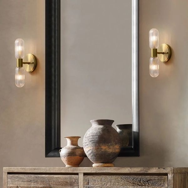 Luxury Wall Lamp Bedside Background Lamp Home Decoration Modern Led strip Crystal mirror headlights(WH-MR-84)