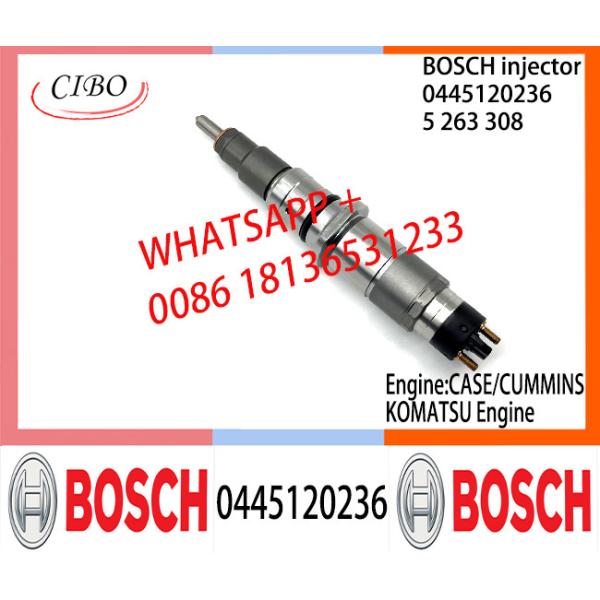 Собрание 0445120236 инжектора топлива 5263308 BOSCH 0445120236 первоначальное 5263308 в СЛУЧАЙ CUMMINS KOMATSU