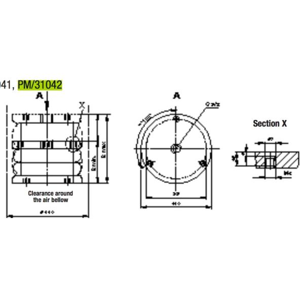 PM/31042 Industrial Air Spring Bellow Single Acting 4-1/2