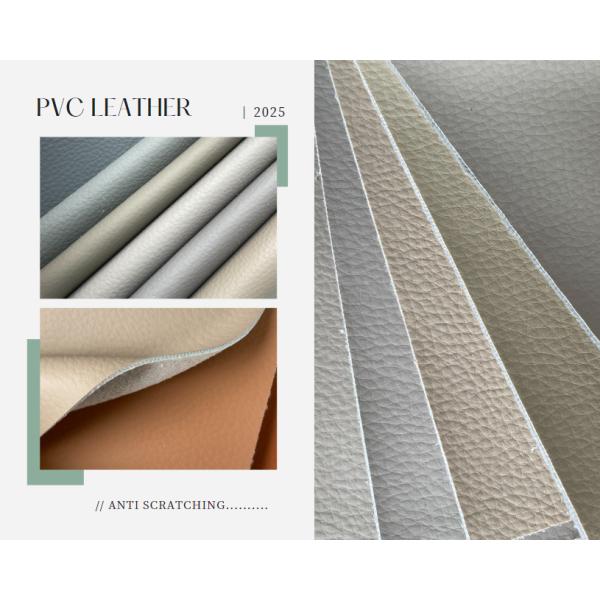Eco Friendly PVC Artificial Leather Litchi Patterned For Commercial Interiors