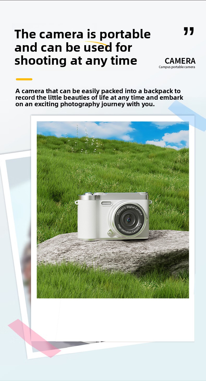 CCD Digital Camera for Self-portraits & Beginners 50MP 8x Optical Zoom Full HD Video Retro Portable Compact Camera Smile Capture
