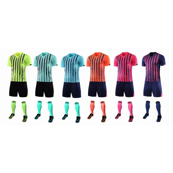 Multicolor Unisex Soccer Shirts Jerseys Kits Anti Pilling Short Sleeve