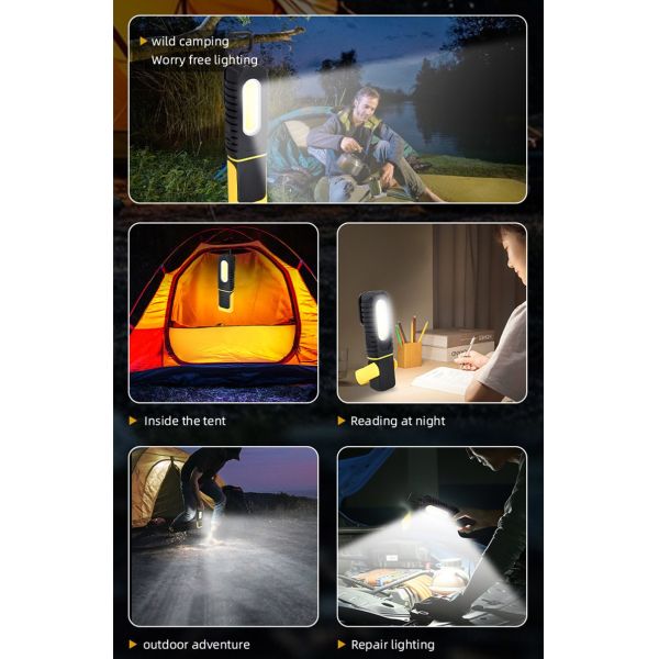 Rotatable LED Flashlight with Magnet Charging Car Repair Inspection Lamp Flashlight Work Lamp Auto Repair Maintenance Lamp