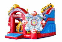 La casa inflable adulta Funcity combinado de la despedida del patio despide la casa de salto redonda de la despedida del Moonwalk de la carrera de obstáculos de la casa
