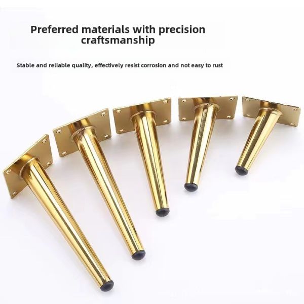 Brass Inclined Conical Leg for Furniture for Coffee Tables Chairs Beds Cabinets Sofas Gold Chromium Iron for Kitchen Hotel Use