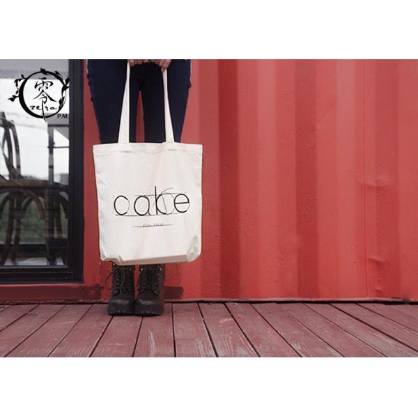 Natural Color Reusable Cotton ECO Shopping Bags , Tote Plain Color Simple Design Letter Bags
