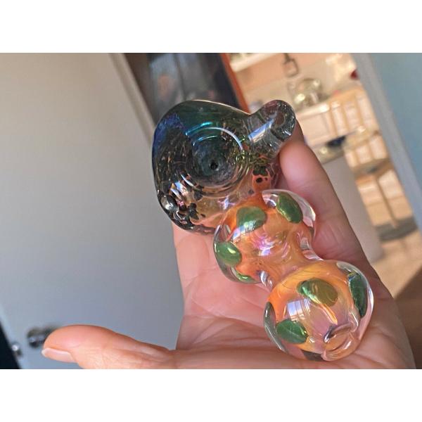 5 Collectible Heavy Solid Glass Hand Pipes Tobacco Smoking