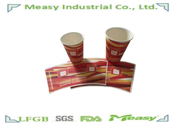 Customized Hot Disposable Paper Cups with Glass / Paper Fan , 12oz single wall Coffee paper Cup
