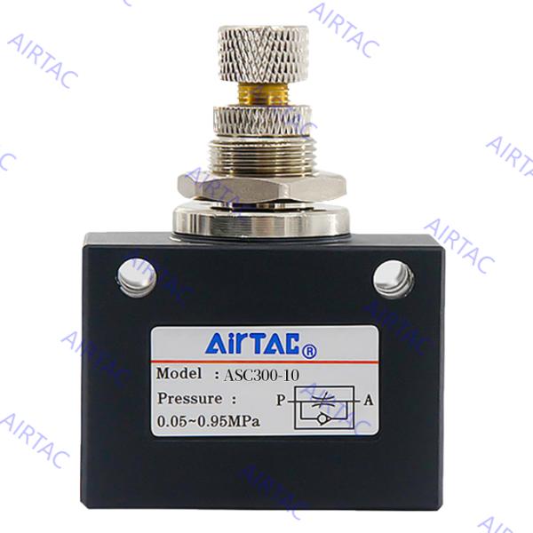 ASC100-06, ASC200-08, ASC300-10, ASC300-15 AirTAC ASC Series One-way Flow Control Valve 1/8, 1/4, 3/8, 1/2