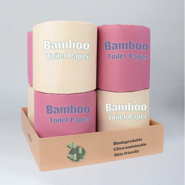 100% Virgin Bamboo Pulp 2 Ply 3 Ply Bathroom Toilet Paper Tissue
