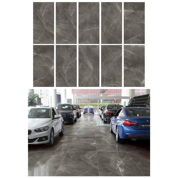 600 X 1200 MM Ceramic Glazed Wall Tiles , Dark Grey Kitchen Glazed Tiles