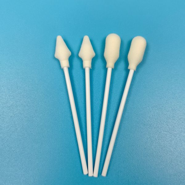 Disposable White PP Stick Foam Cover Cotton Sponge Stick Foam Tip Swab for Medical Testing