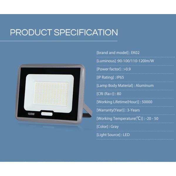 China Precio de fábrica de suministros Luz de inundación LED impermeable IP65 exterior 50w 100w 120 Watt con certificado