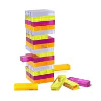 Blocs d'empilement acrylique personnalisés Jeu éducatif parent-enfant Jouet de construction de dominos avec 48 blocs pour la tour d'empilement