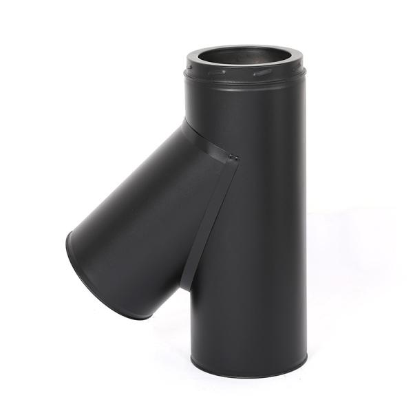Tee Fitting Black Chimney Pipe Components EN1856-1 Standard Stainless Steel Material