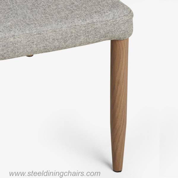 Fan Shaped Back 82cm Armless Leather Dining Room Chairs With Metal Legs