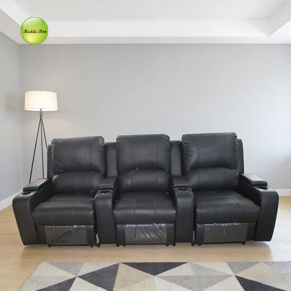 Modern Recliner Sofa with Multi-position Adjustable Backrest, Ergonomic Full-Body Support, and Built-in Storage Boxes