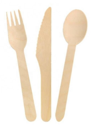 140mm Biodegradable Birch Disposable Wooden Cutlery 150mm Wooden Fork Knife And Spoon