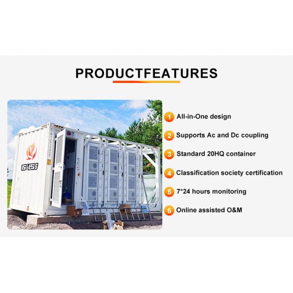 Container BESS Solar Battery Energy Storage Lithium System 1MWH LifePO4 Battery Energy Storage System Container