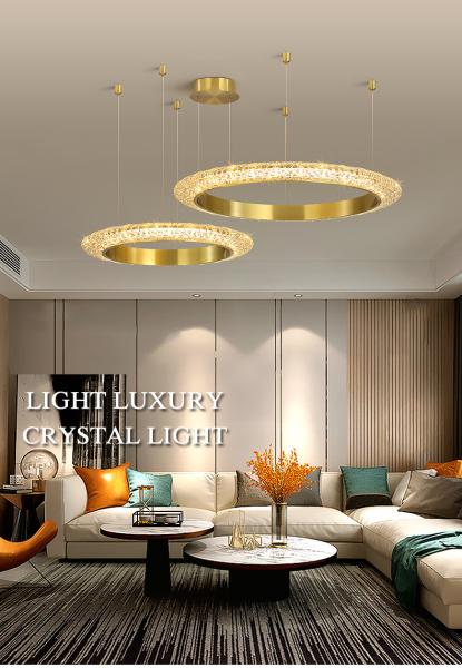 Luxury Crystal Chandelier For Living Room Round Creative Design gold pendant light(WH-CY-219)