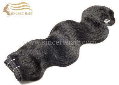 45 CM Body Wave Virgin Remy Cuticle Hair Weft Extensions - 18 BW Black Remy Human Hair Weft Extension For Sale