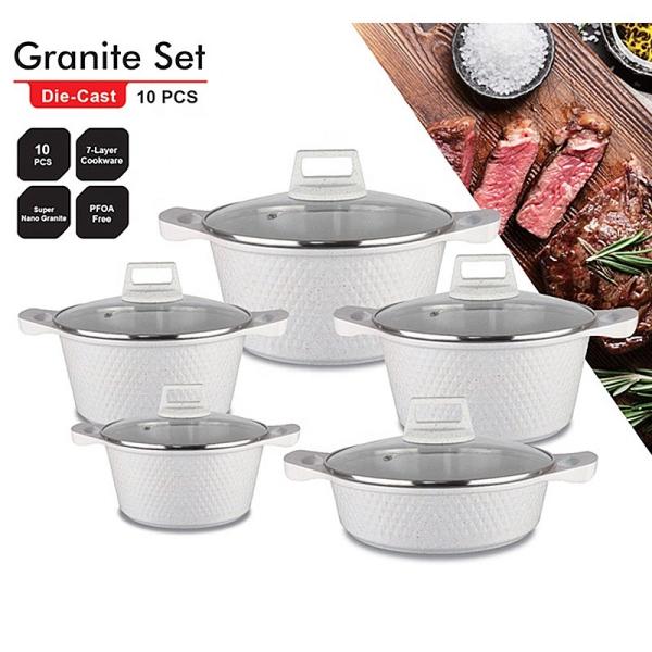 Multicolor 10Pcs Cookware Sets Nonstick Aluminum  Lightweight