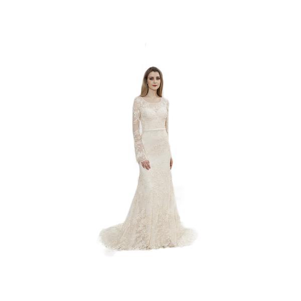 Elegant Design White Color Long Sleeve Prom Dresses , Long Sleeve Gowns For Party