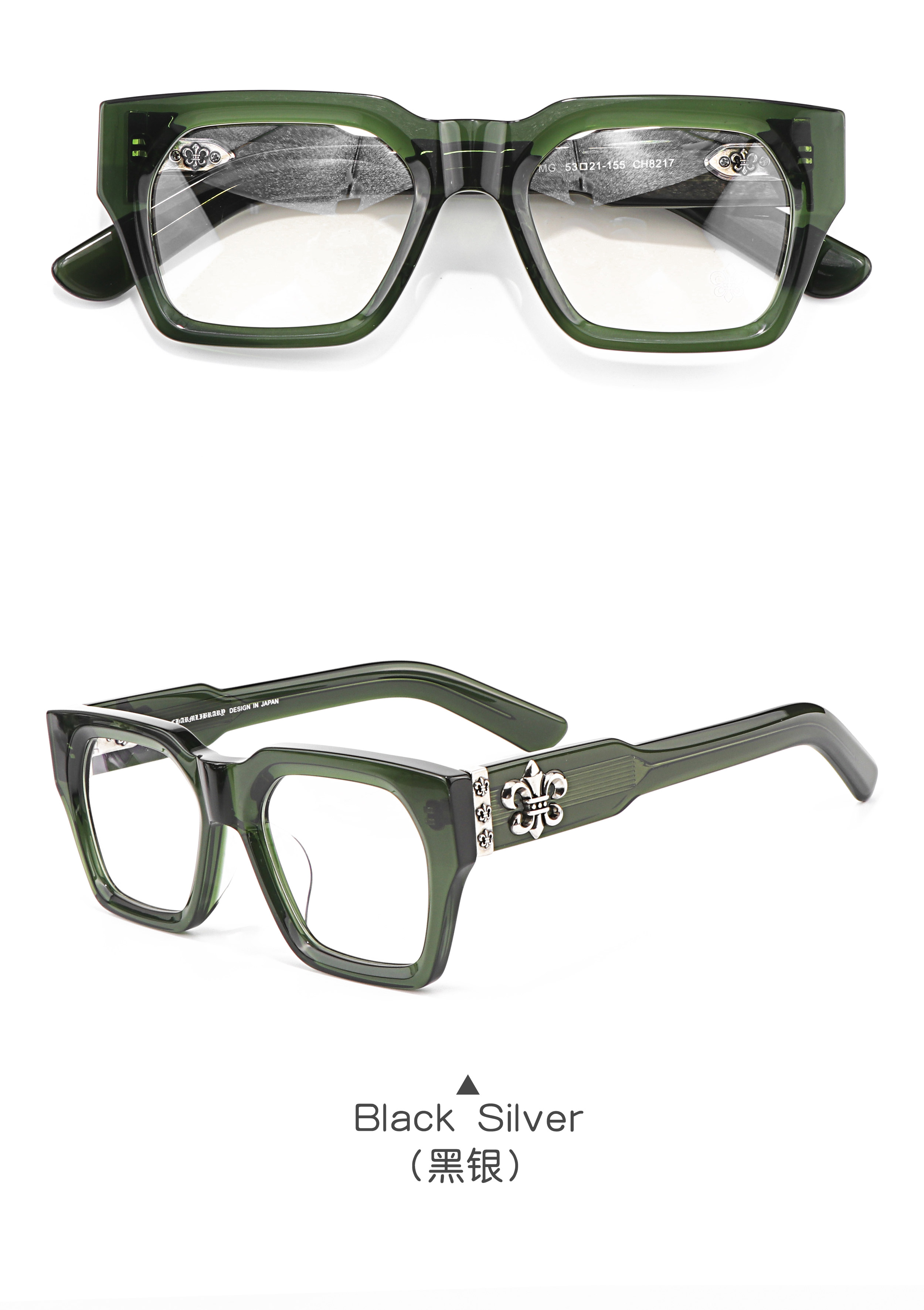 Thick Acetate Tortoiseshell Transparent Gray Green Optical Prescription Multifocal Smooth Verified Men Glasses Eyewear Merchants