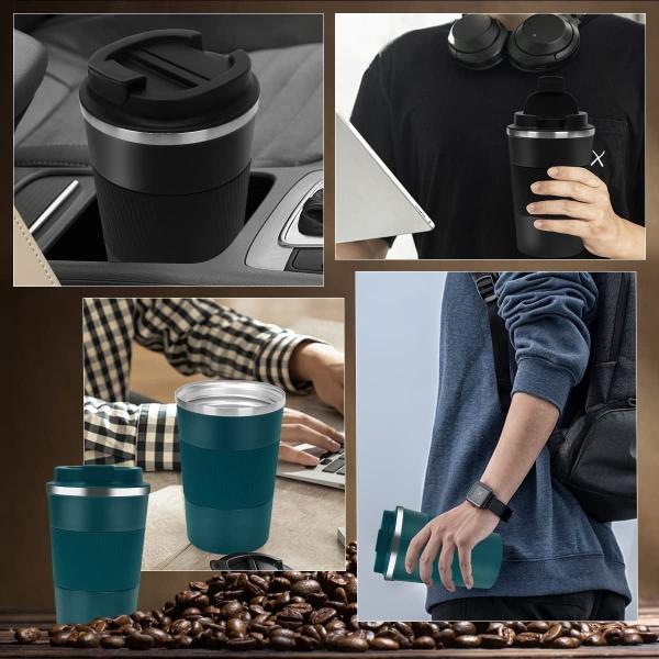 12 oz de aço inoxidável de vácuo isolado tumbler de café de viagem caneca prova de derramamento com tampa