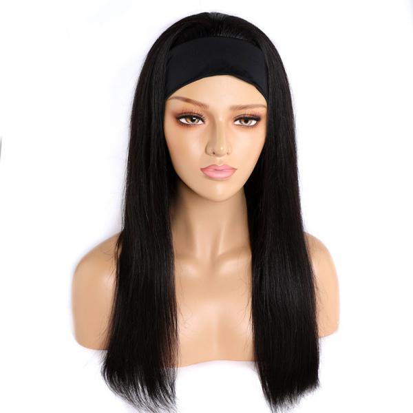 Density 250% Peruvian Woman Long Headband Wig Human Hair 2022 Real Hair Wig for