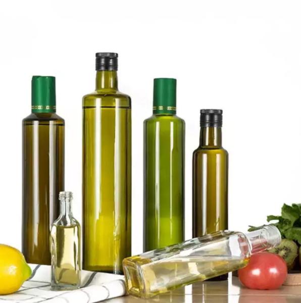 Custom Size Cylindrical Olive Oil Glass Bottle 50ml 100ml 250ml For Hair Oil