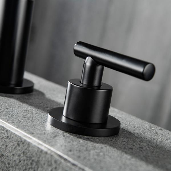 Faucet Centerset черноты штейна Faucet раковины Bathroom 8In широко распространенный