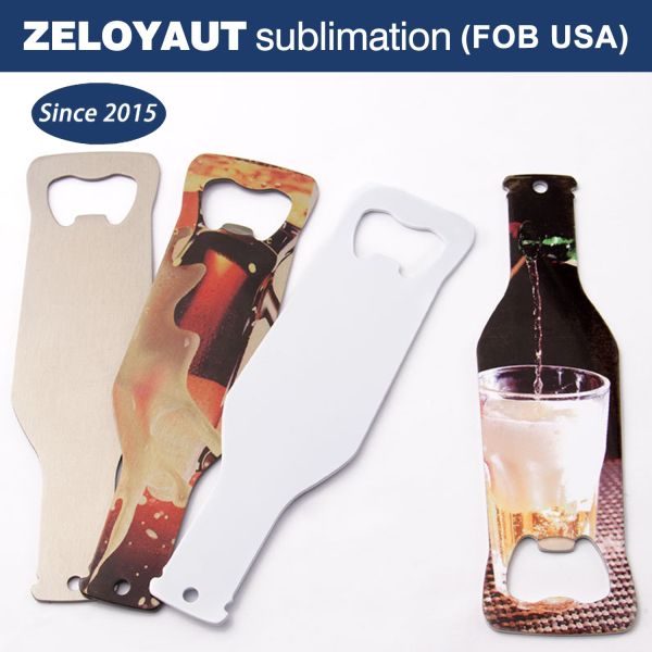Wholesale Custom Logo Printed Aluminum Bottle Opener Sublimation Wine & Beer Opener with Card Novelty Gifts Heat Press Blanks