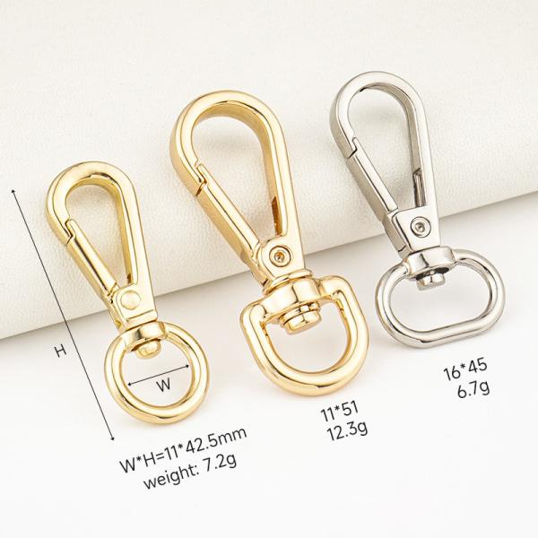 Shinny Surface Bag Hardware Custom Snap Hook for DIY Accessories 13mm Strap Purse Clasp