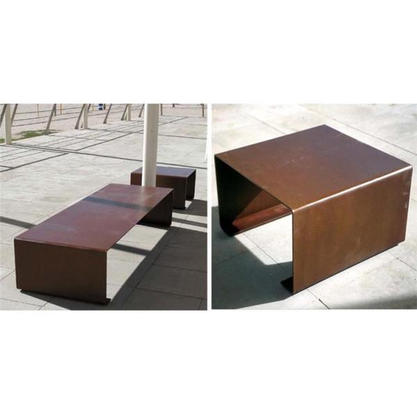 Скамейка в парке высоты 40cm на открытом воздухе ржавая красная Corten стальная с табуреткой Optinal